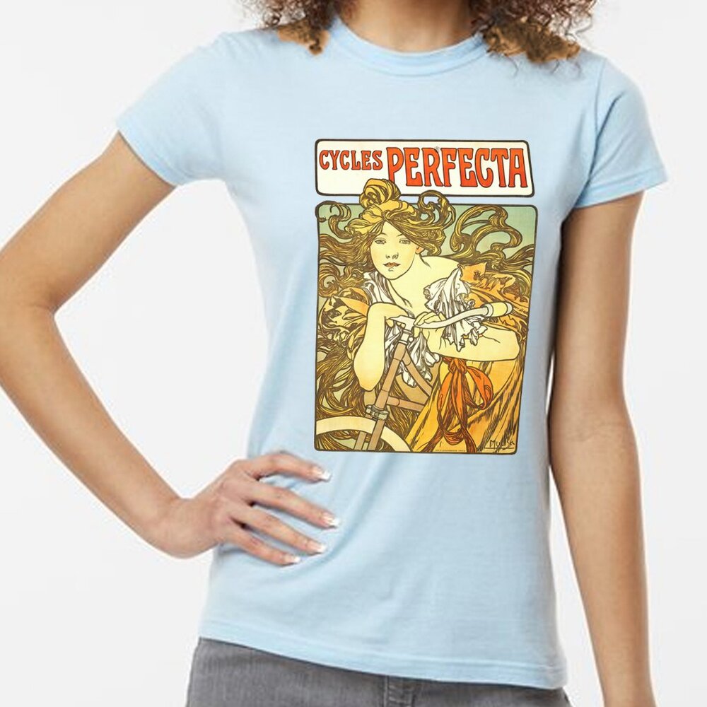 NWT Vintage Print Crew Neck T-shirt Alfons Mucha